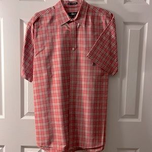 Mens short sleeve plaid dress shirt